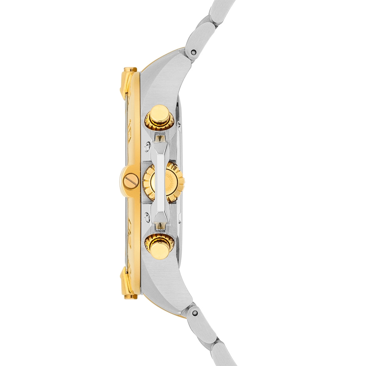 Herren Quarzuhr silber/gelbgold Edelstahl silber/gelbgold