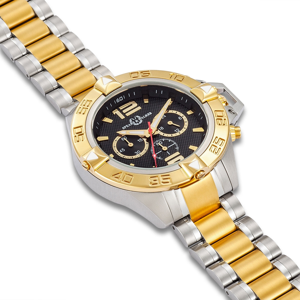 Herren Quarzuhr silber/gelbgold Edelstahl silber/gelbgold