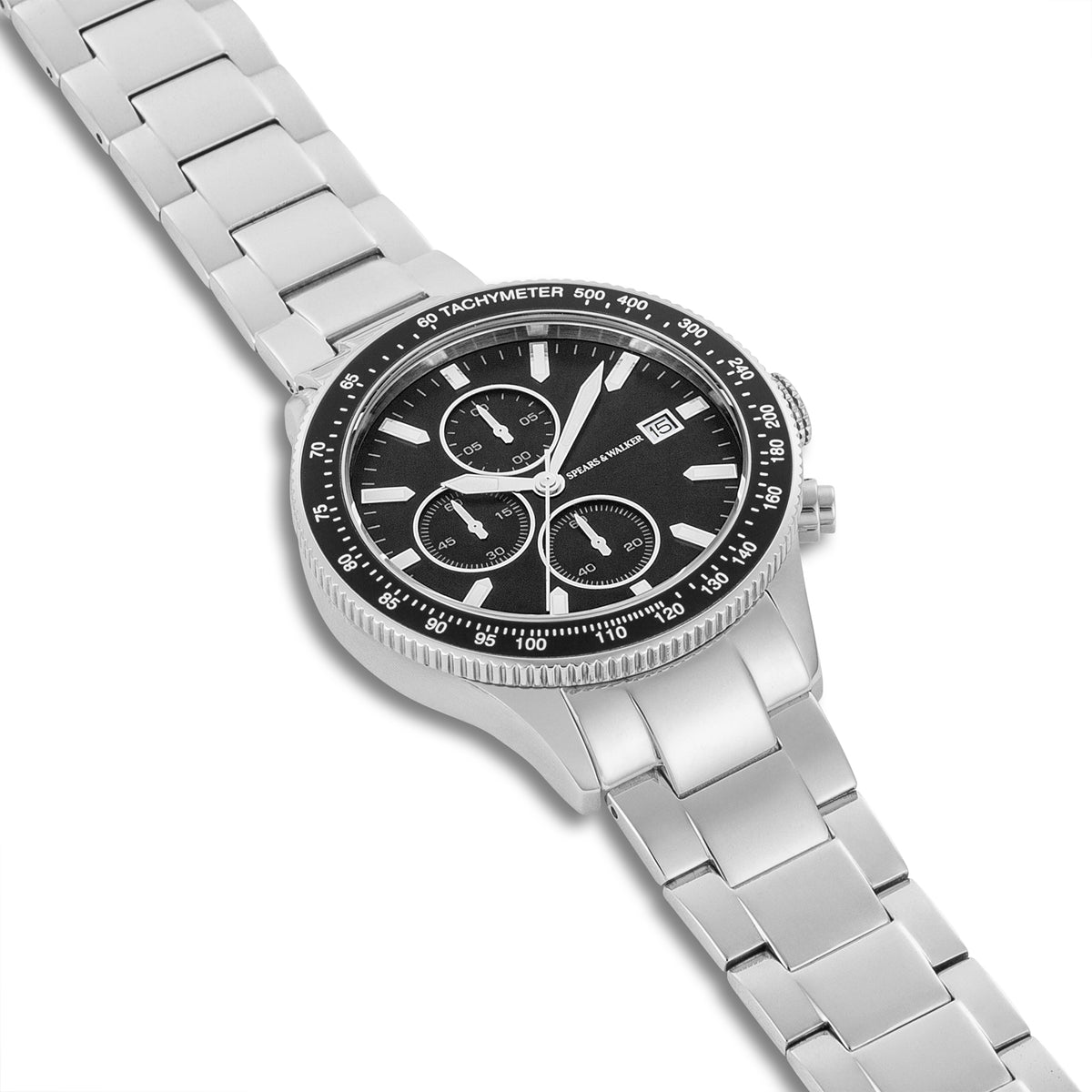 Herren Chronograph silber Edelstahl silber