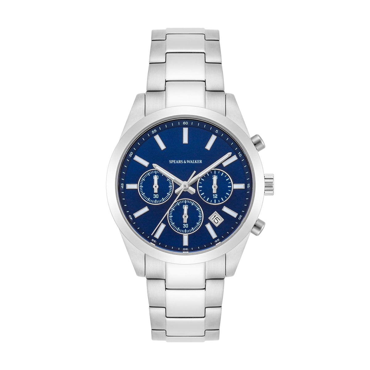 Herren Chronograph silber Edelstahl silber