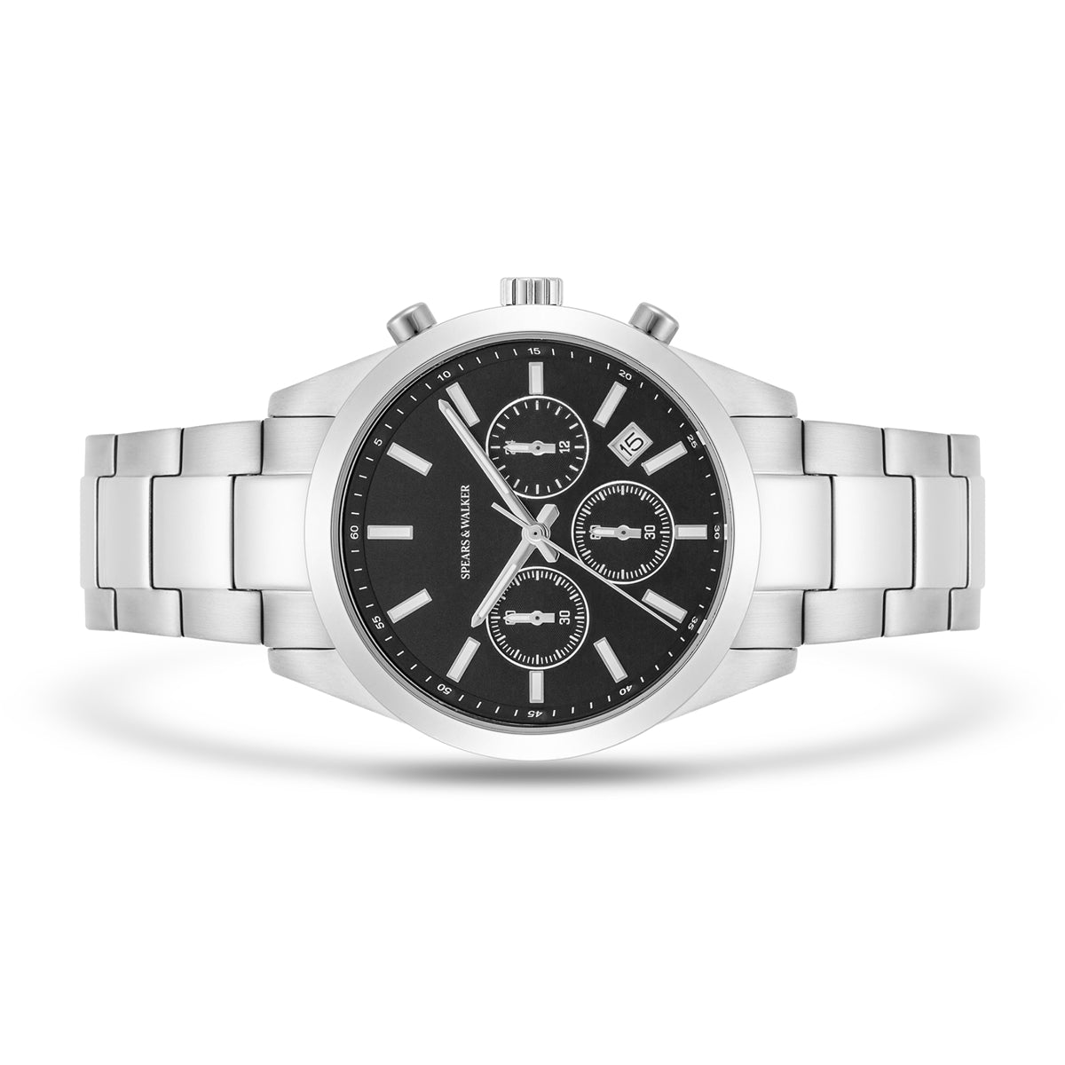 Herren Chronograph silber Edelstahl silber