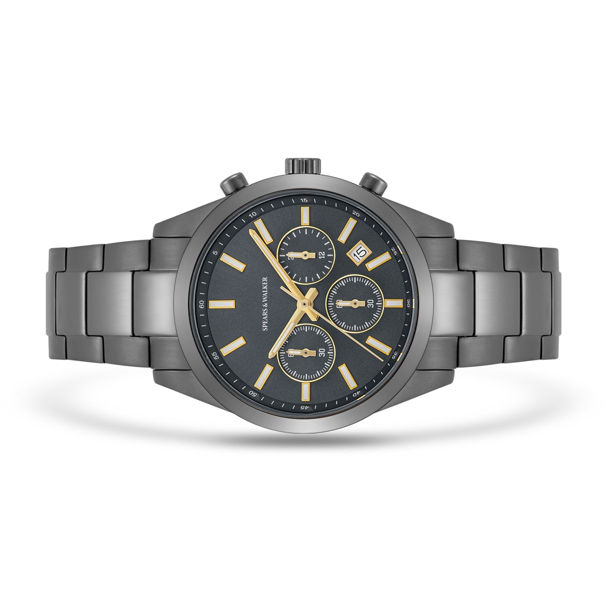 Herren Chronograph grau Edelstahl grau