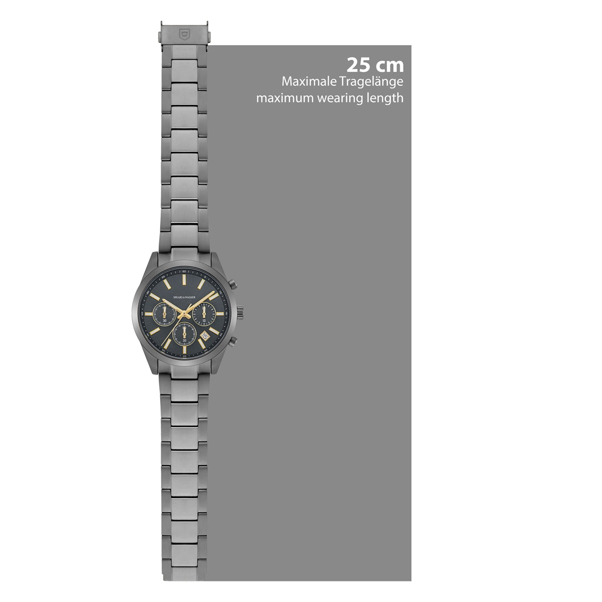 Herren Chronograph grau Edelstahl grau
