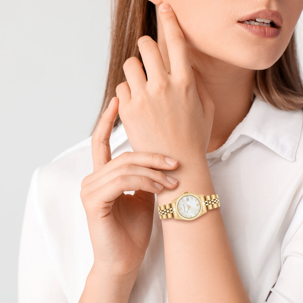 Damen Quarzuhr gelbgold Edelstahl gelbgold