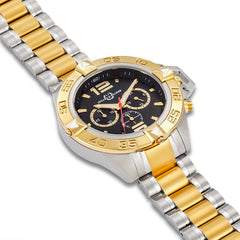 Herren Quarzuhr silber/gelbgold Edelstahl silber/gelbgold