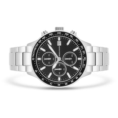 Herren Chronograph silber Edelstahl silber