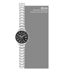 Herren Chronograph silber Edelstahl silber