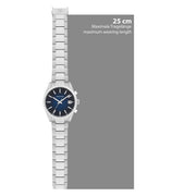 Herren Quarzuhr silber Edelstahl silber