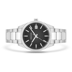 Herren Quarzuhr silber Edelstahl silber