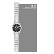 Herren Quarzuhr silber Edelstahl silber