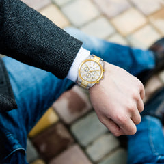 Herren Chronograph bicolor Edelstahl bicolor