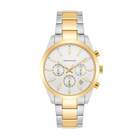Herren Chronograph bicolor Edelstahl bicolor