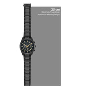 Herren Chronograph schwarz Edelstahl schwarz