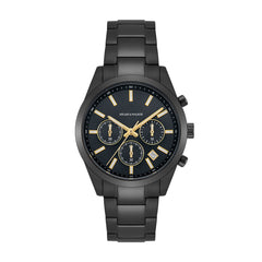 Herren Chronograph schwarz Edelstahl schwarz