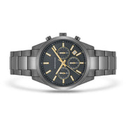 Herren Chronograph grau Edelstahl grau