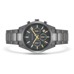 Herren Chronograph grau Edelstahl grau