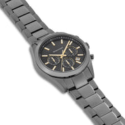 Herren Chronograph grau Edelstahl grau