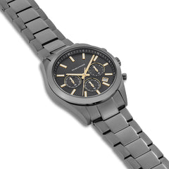 Herren Chronograph grau Edelstahl grau