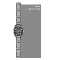 Herren Chronograph grau Edelstahl grau