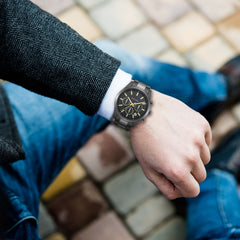 Herren Chronograph grau Edelstahl grau