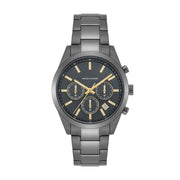 Herren Chronograph grau Edelstahl grau