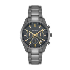 Herren Chronograph grau Edelstahl grau