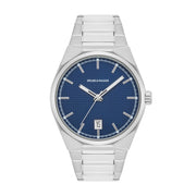 Herren Quarzuhr silber Edelstahl silber