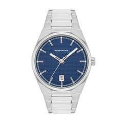 Herren Quarzuhr silber Edelstahl silber