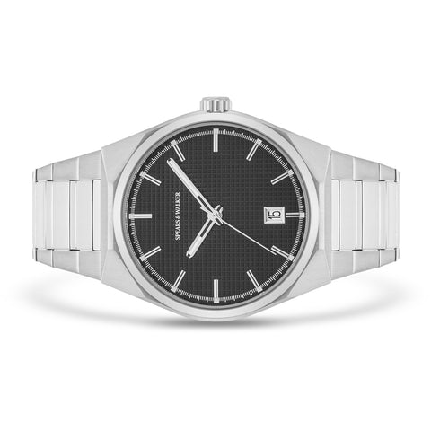 Herren Quarzuhr silber Edelstahl silber