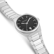 Herren Quarzuhr silber Edelstahl silber
