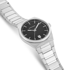 Herren Quarzuhr silber Edelstahl silber