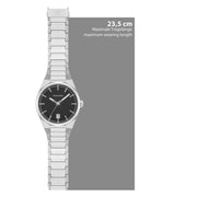 Herren Quarzuhr silber Edelstahl silber