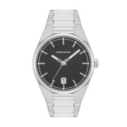 Herren Quarzuhr silber Edelstahl silber