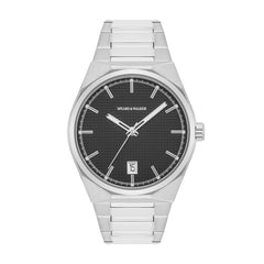 Herren Quarzuhr silber Edelstahl silber