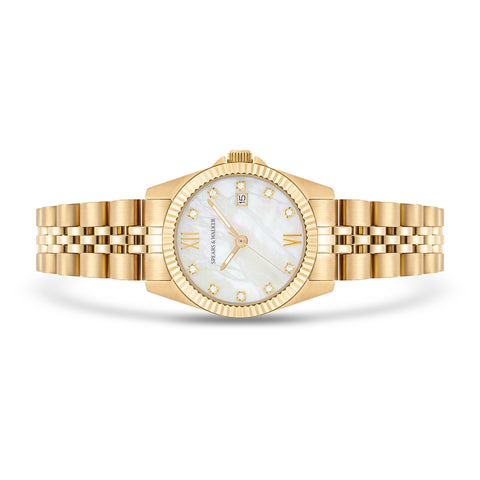 Damen Quarzuhr gelbgold Edelstahl gelbgold