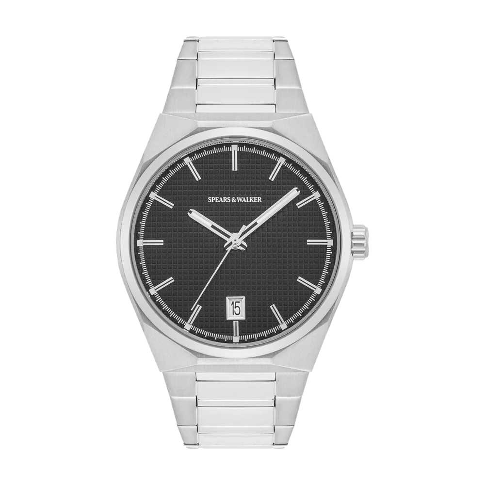 Herren Quarzuhr silber Edelstahl silber